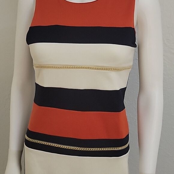 LAUNDRY BY SHELLI SEGAL Girl's Color Block Chain Jersey Dress - Picture 3 of 15